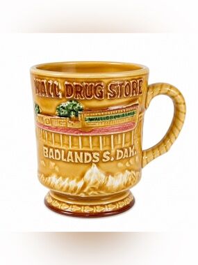 Wall Drug Store ceramic souvenir mug from Badlands, South Dakota Vintage